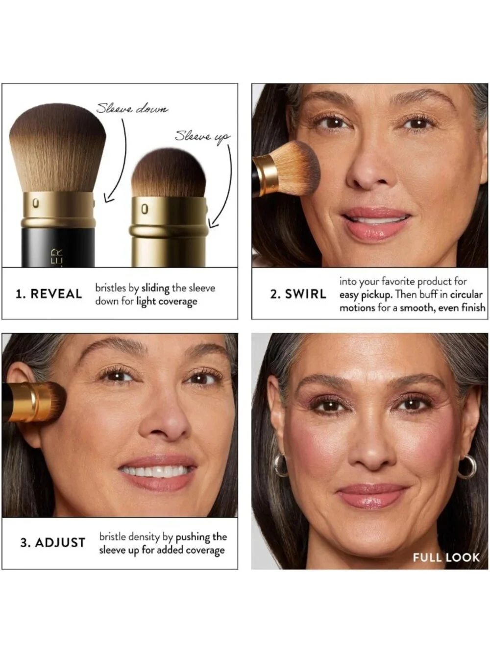 Cruelty-Free Professional Makeup Brushes Set - Retractable Airbrush Kabuki Brush